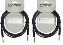 Cordial CABLES Câble audio jack stéréo 3 m CÂBLES AUDIO Essentials Jack (Lot de 2)