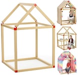 CASETTA, Maison enfant, cabane enfant intérieure, tipi enfant, maisonnette Robuste et écologique, avec kit de tubes en carton et joints faciles à assembler, tente enfant 86 x 86 x 131 cm