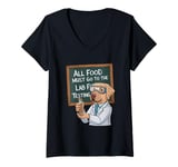 Womens Labrador Test Food Science Funny Lab Dog V-Neck T-Shirt