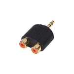 3.5mm Mini Jack Stereo to 2 x RCA Phono Adapter GOLD Headphone Splitter Adaptor