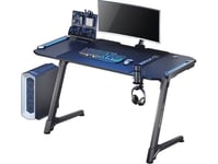 Ultradesk Space Xxl Gamingbord, Rgb-Belyst, Svart Med Röd Matta