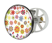 Bouchon de lavabo avec motif fleurs multicolores - Bonde de lavabo en métal 38–40 mm, 19471 6