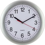 Horloge murale Eurotime 22222 à quartz 25 cm argent