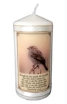 Christian inspirational Bible Verse Candle Gift His Eye Is On the Sparrow