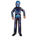 (PKT) (9908578) Costume de squelette fluo recyclé pour garçon 3-4 ans