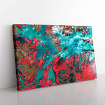 Big Box Art My Imagination in Abstract Canvas Wall Art Print Ready to Hang Picture, 76 x 50 cm (30 x 20 Inch), Turquoise, Brown, Turquoise, Red, Black