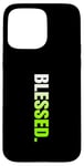 Coque pour iPhone 15 Pro Max Vert béni. Graphique vertical en couleur verte