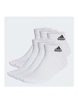 adidas Cushioned Sportswear Ankle Socks 6 Pairs, White, Size S, Men