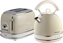 Ariete Vintage/Retro Style Dome Kettle & 2Slice Toaster Set AR7703, AR5513 Beige