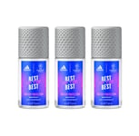 Adidas Men UEFA Champions Best Roll-on Deodorant Antiperspirant 50ml 3, 6 Pack