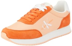Calvin Klein Jeans Femme Retro Runner Low Lace NY ML YW0YW01326 Baskets, Orange (Apricot Ice/Bright White), 40 EU