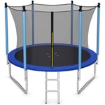 Trampoline Extérieur ø 244 cm avec Filet de Sécurité, Échelle, Tapis de Protection à Ressort, Charge 80 kg, gs Certifié - Goplus