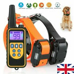 800m Pet Dog Training Collar Rechargeable Electric Shock Anti-bark Waterproof Uk