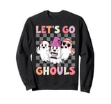 Lets Go Ghouls Retro Halloween Ghost Women Toddler Girl Sweatshirt