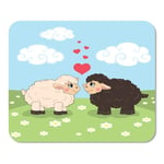 Mousepad Computer Notepad Office Adorable Couple of Cute Sheep in The Meadow Daisies Home School Game Player Computer Worker Inch