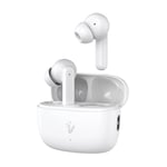 VulTech Pop EP-40WH Écouteurs True Wireless Stéréo in-Ear Bluetooth 5.3 TWS, USB Type-C, Contrôles tactiles, étanches IPX5 avec Microphone pour Smartphone Samsung, iPhone, Xiaomi, Huawei, Blanc