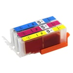 3 C/M/Y Ink Cartridges for Canon PIXMA MG5750 MG6851 MG7753 TS6050 TS8053