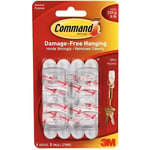 3M Command 17006 - Mini-krokar med Command självhäftande band. Varje krok klarar upp till 225 g. 30 x 20 mm. Förpackning med 6 stycken.