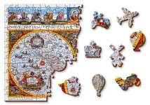 Puinen palapeli ainutlaatuisilla elementeillä "Nova Terrarum Antique Map" Wooden Puzzle 1000 pcs / Wooden.city