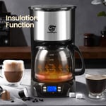 Filter Coffee Machine Programmable Setting Espresso Maker Digital Timer 12 Cup