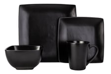 Argos Home Bosa Square 16 Piece Stoneware Dinner Set - Black