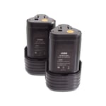 Vhbw - 2x Batterie compatible avec Worx WX673.M, WX677.7, WX677, WX673, WX673.3 outil électrique (2000 mAh, Li-ion, 12 v)