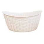 Anika Home 27 Litre Rattan Effect Laundry Basket Cream