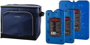 Thermos Family Cool Bag, Polyester, Navy, 30 Litre with Freeze Boards, 1 x 800