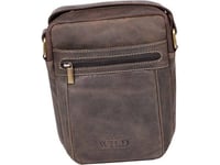 Always Wild Liten To-Kammers Messenger Bag For Menn Laget Av Naturlig Lær Always Wild Ikke Aktuelt