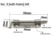 Loquet de 2,2 de baril de sécurité en métal à ressort en acier inoxydable,loquets à ressort argentés,charnières d'armoire de porte,quincaillerie pour la maison - Type 3-hole-L #B