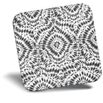 Awesome Fridge Magnet bw - White Tie Dye Pattern Retro  #42323