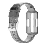 För Fitbit Ace 3 Transparent Silikon Integrated Watch Band Transparent Black