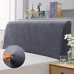 TAOCOCO Housses de Tête de Lit Extensible, Housse de Protection Élastique pour Tête de Lit, Tissu Velours Stretch Doux, Lavable, Design Tout Compris pour Têtes De Lit Simples Doubles, Gris 180-200 cm