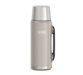 THERMOS ICON BEVERAGE BOTTLE Bouteille isotherme, 1,20 l, beige/grès mat, 1200 ml, avec gobelet, avec poignée, 24 h au chaud/24 h au froid, passe au lave-vaisselle, entièrement étanche, sans BPA