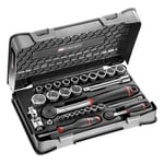 Coffret mixte clé à cliquet + douilles FACOM RS.161-1PB 1/4"et 1/2