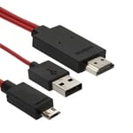 Micro-USB til HDMI og USB-A kabel Full HD 1080P - Svart