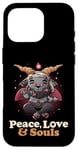 Coque pour iPhone 16 Pro Paix Love Souls Démon Chèvre Pentagramme Satanique Mignon Baphomet