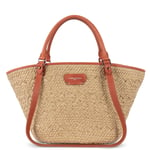 Sac cabas main - Actual Osier - Beige - Cognac