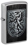 Zippo Briquet Tempête - Dragon - Chrome Poli Vieilli, Impression à 540° - Rechargeable, Garanti à Vie - Flamme Ajustable - Boîte Cadeau, Métal, Fabriqué aux USA, Unique