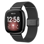 Milanese Mesh Rannekoru Fitbit Versa 4/Sense 2 Musta