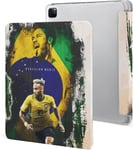 Étui Pour Ipad Pro 2021 Neymar 12,9 Pouces, Type Ordinateur Portable, Support À Trois Volets Avec Porte-Stylo, Veille/Réveil Automatique