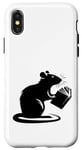 Coque pour iPhone X/XS Drôle lecteur de livre rat souris hamster livre cadeau homme femme