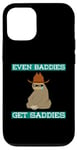 Coque pour iPhone 12/12 Pro Even Baddies Get Saddies Funny Sloth Cowboy Blague