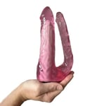 Double Penetrator Vibrator Dildo 8 Inch MULTI-SPEED Waterproof Sex Toy + LUBE