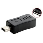 Svart Micro USB Hon till Mini USB Han Adapter Laddare Konverterare Adaptor Hfmqv