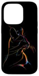 iPhone 14 Pro Vibrant Cat Silhouette Line Drawing Beauty Case