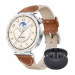 HUAWEI Watch GT 5 41mm Montre Connectée Marron + FreeBuds 5i, Design aux Lignes épurées, Nouvelle expérience de Course à Pieds et de Cyclisme, Suivi de la santé, Jusqu'à 7 Jours d'autonomie