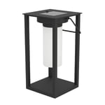 Eglo LED Lampe de table solaire Usigni, éclairage extérieur, décoration pour balcon et terrasse, lanterne d'extérieur en plastique noir, IP44