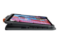 Logitech Slim Folio - Clavier et étui - Bluetooth - QWERTY - R.-U. - graphite - pour Apple 10.2-inch iPad (7ème génération, 8ème génération, 9ème génération)