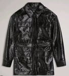 Ted Baker Foziey Textured Vinyl Field Jacket Black Size 3 uk 12